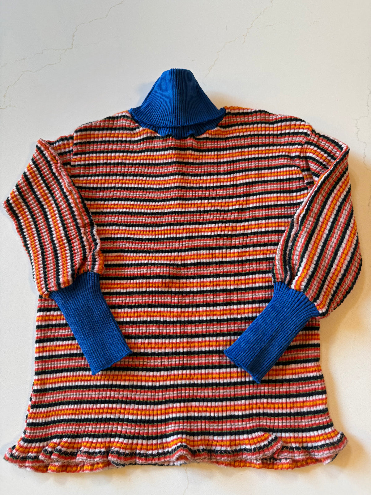 Vintage Home Sewn Striped Turtleneck from the 1960s