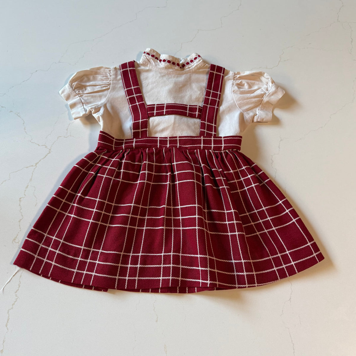 Vintage Short Sleeve Red/White Dress from the 1960s