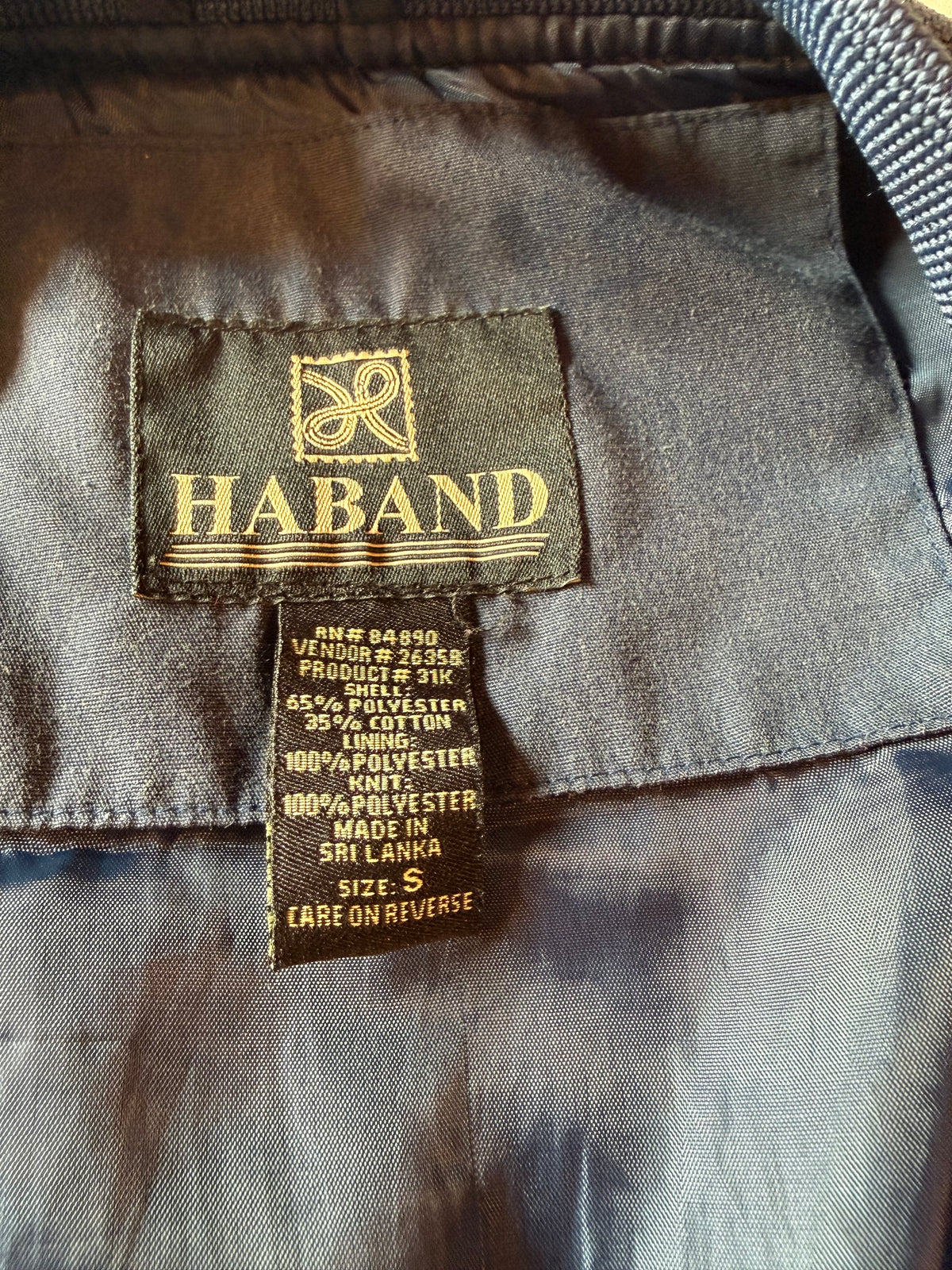 S Vintage 90s Blue Haband Bomber Jacket