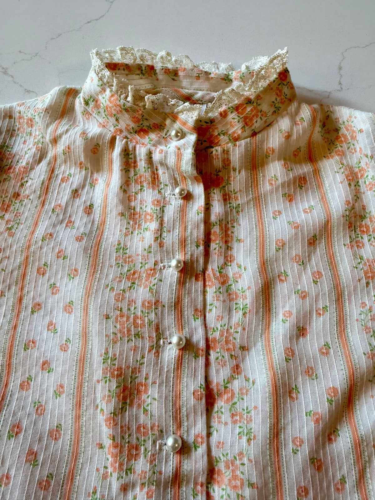 Vintage 6X Peach Dress with Pearl Buttons