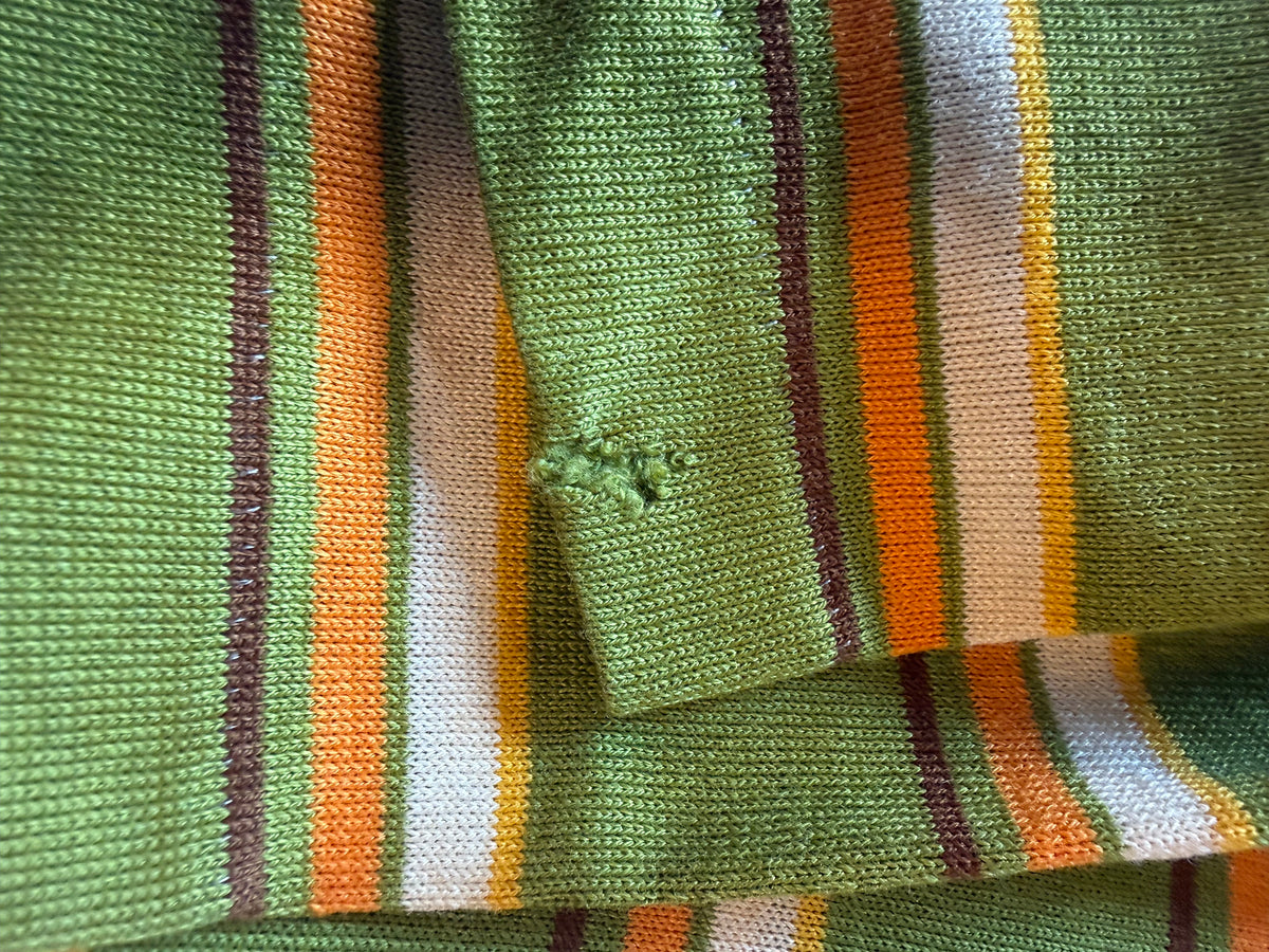 Vintage Boys Green Striped T-Shirt from the 1960s