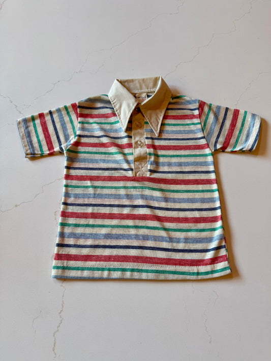 Vintage Boys Dagger Collar Polo Shirt from the 1960s