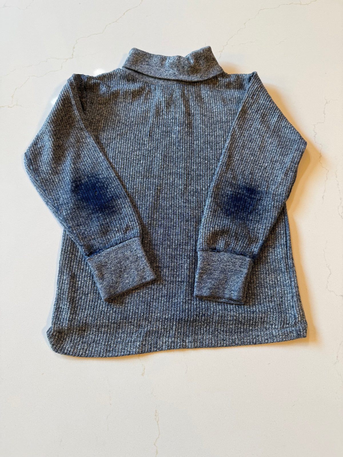 Vintage Navy Heather Long Sleeve Turtleneck from the 1960s