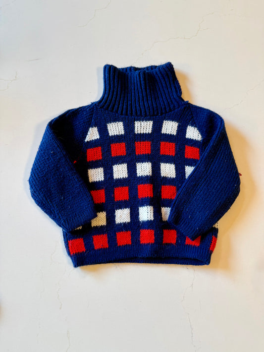 Vintage Kids Turtleneck Sweater and Hat Set from the 1960s