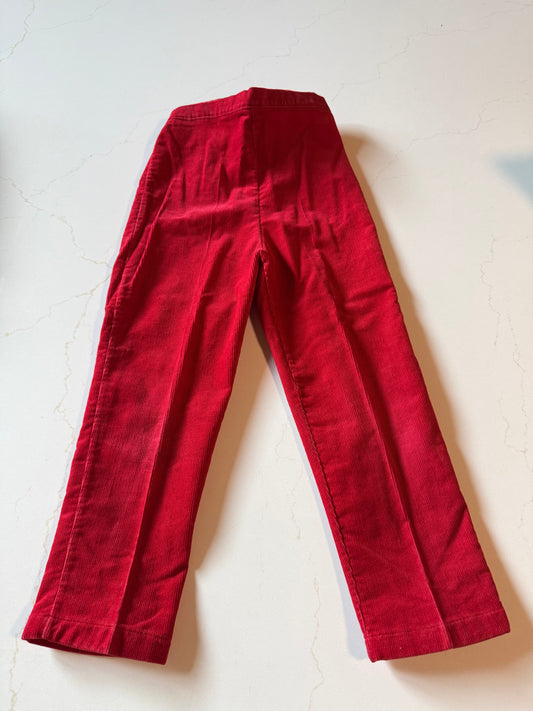 Vintage Kids  Red Elastic Waist Corduroy Pants from the 1960s