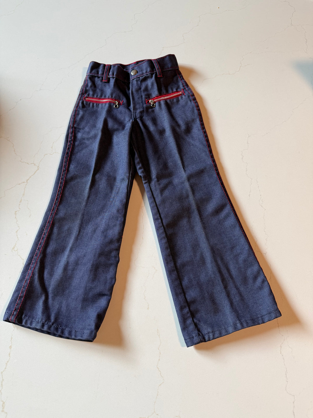 Vintage Kids Denim Jeans with Red Zipper sfrom the 1960s