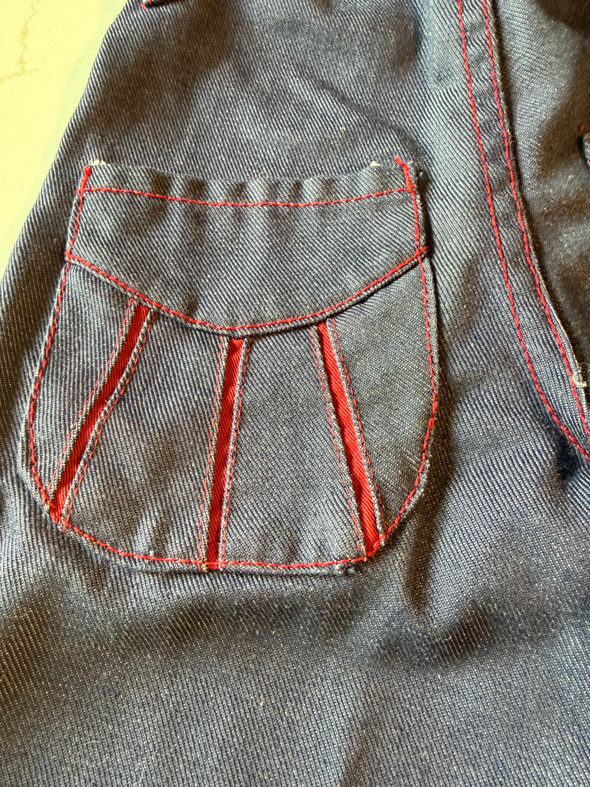 Vintage Kids Denim Jeans with Red Zipper sfrom the 1960s
