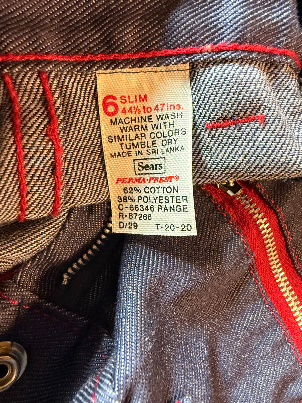 Vintage Kids Denim Jeans with Red Zipper sfrom the 1960s