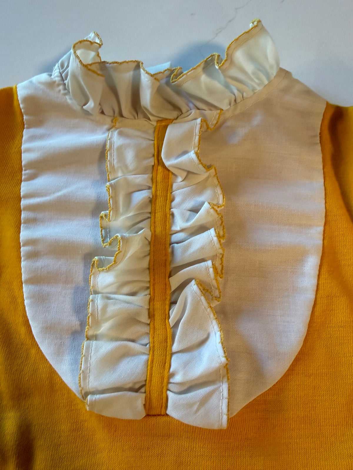 Vintage Gold and White Girls  Dress from the 1960s