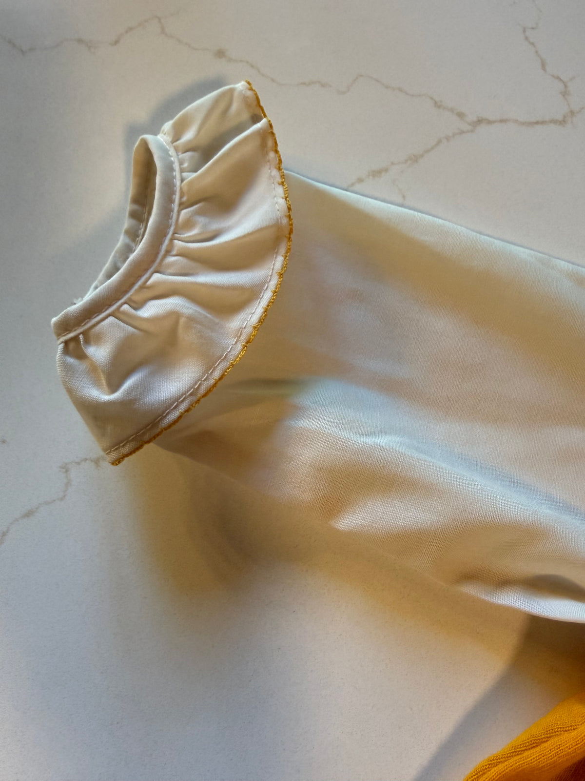Vintage Gold and White Girls  Dress from the 1960s