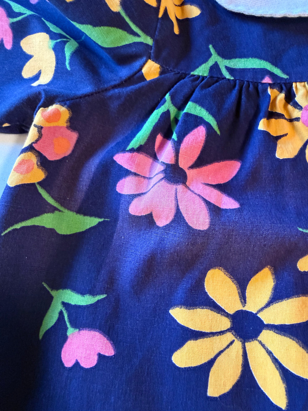 Vintage Floral Girls Long Sleeve  Dress from the 1960s