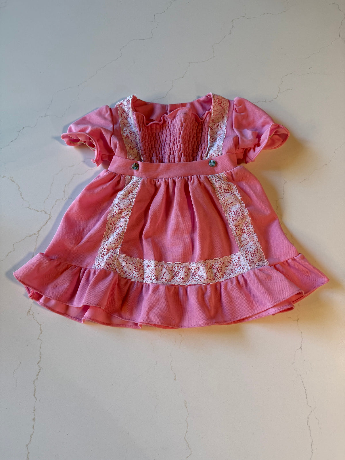 Vintage Pink  Short Sleeve Girls Dress from the 1960s