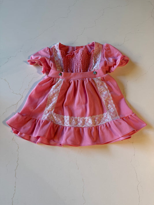Vintage Pink  Short Sleeve Girls Dress from the 1960s