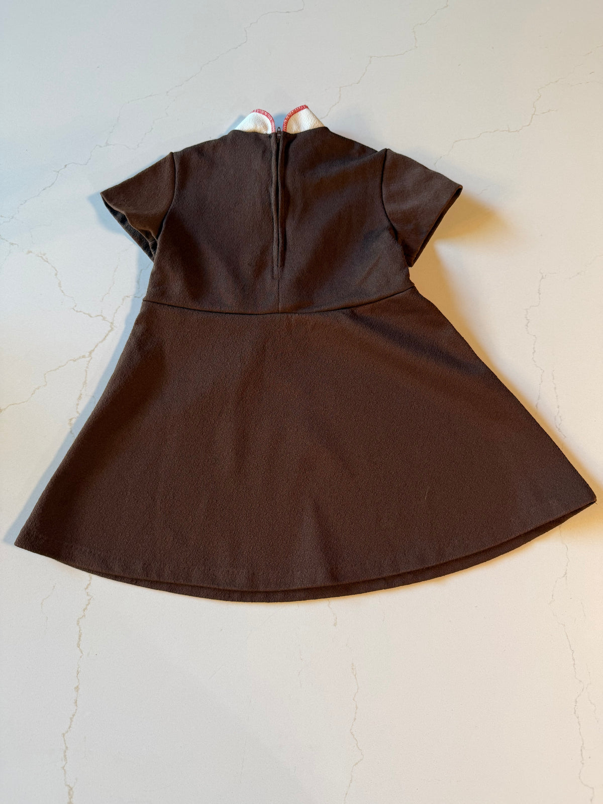 Vintage Girls Brown Dress from the 1960s