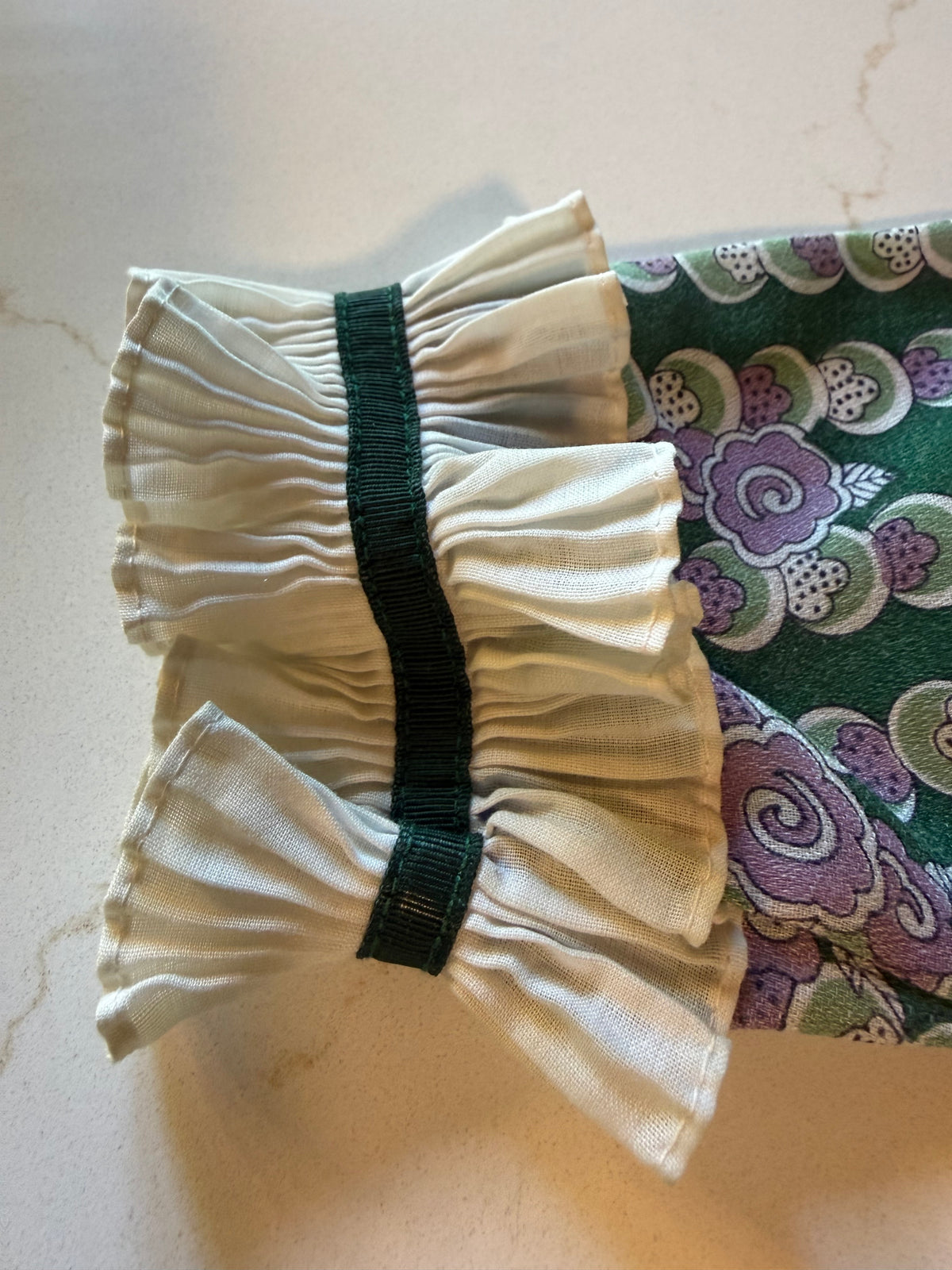 Vintage Green and Purple Girls Dress from the 1960s