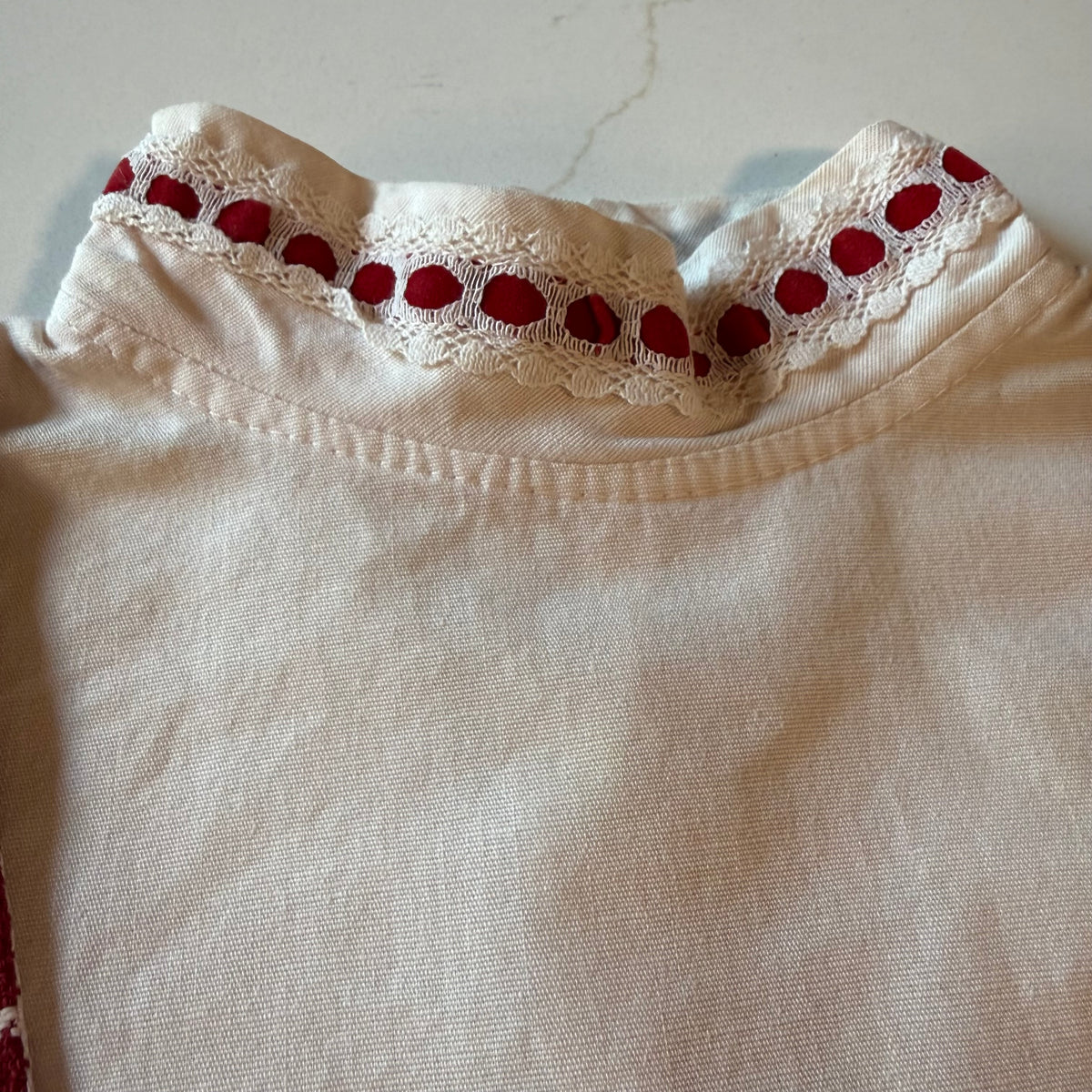 Vintage Short Sleeve Red/White Dress from the 1960s
