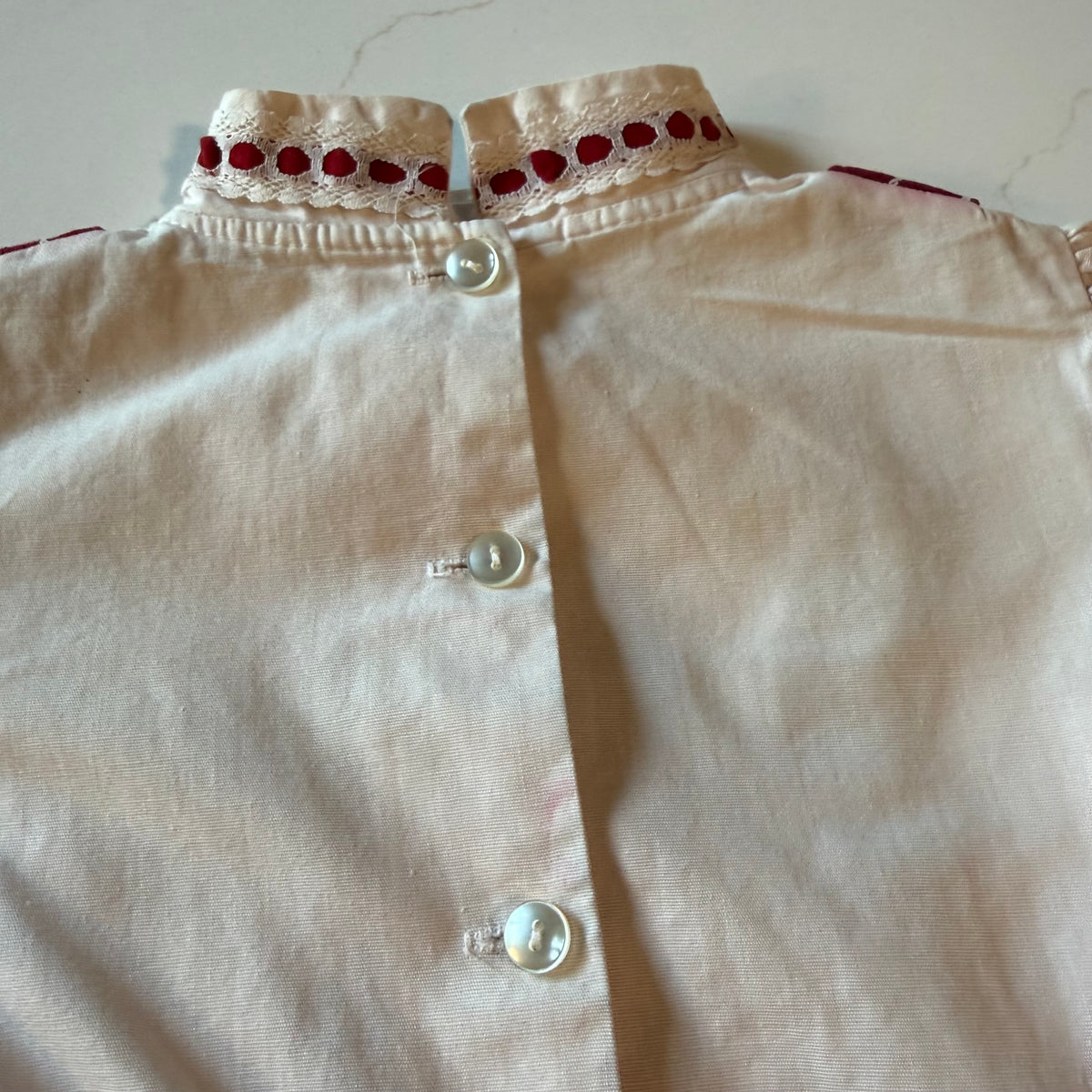 Vintage Short Sleeve Red/White Dress from the 1960s