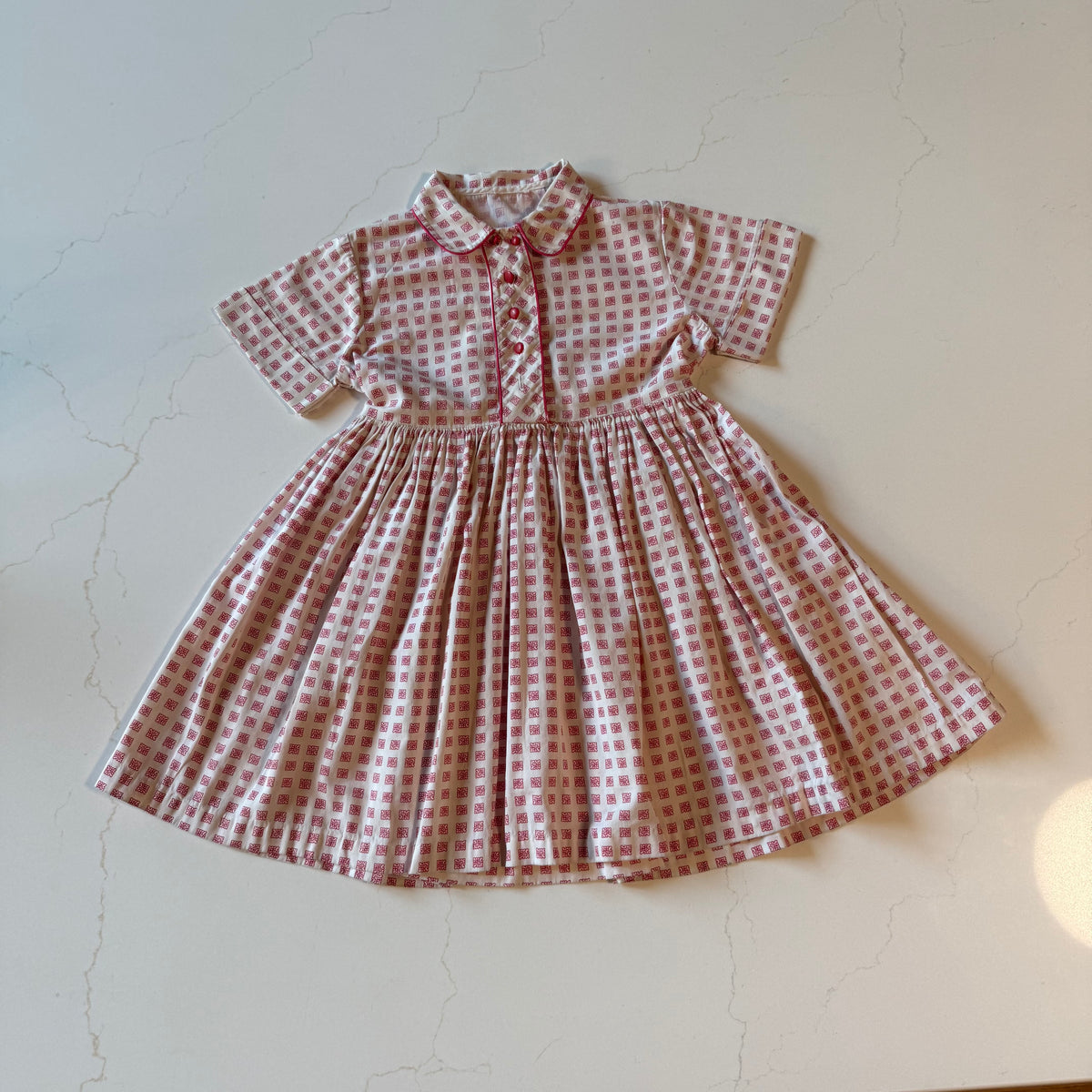 Vintage Red and White Girls Dress from the 1960s