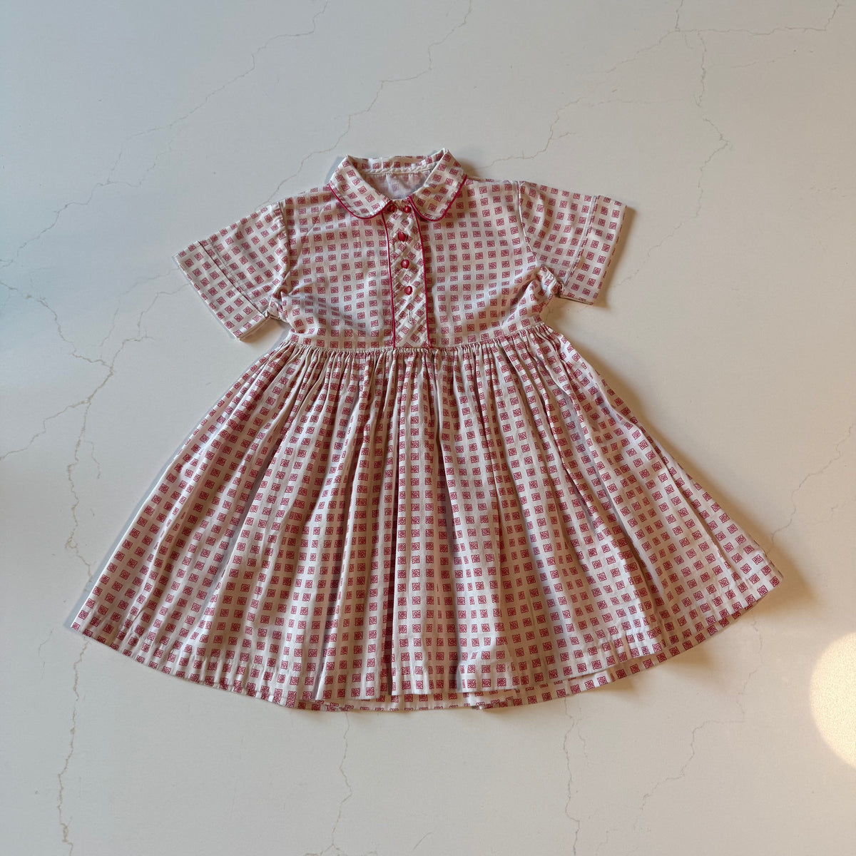 Vintage Red and White Girls Dress from the 1960s