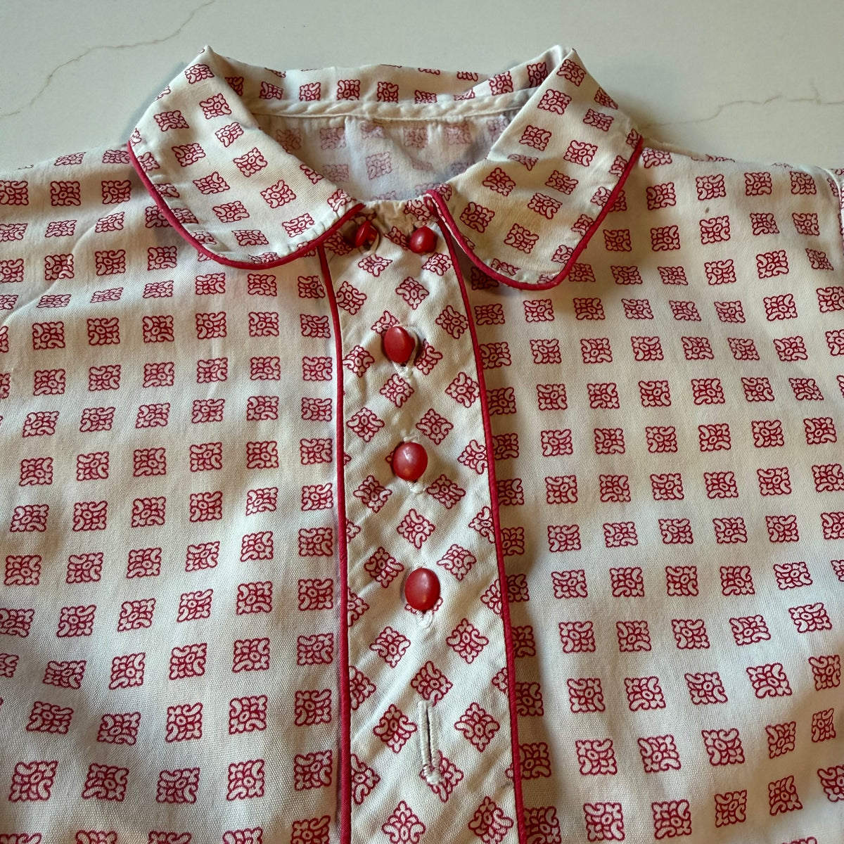 Vintage Red and White Girls Dress from the 1960s