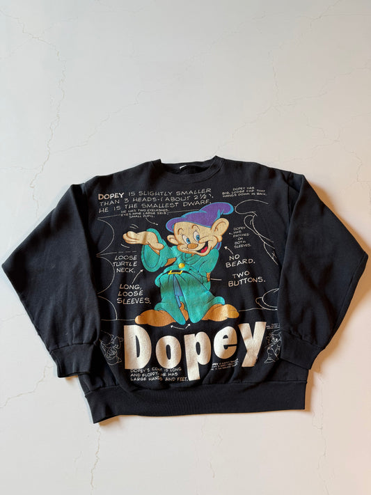 XL Vintage 90s Black Disney Dopey Crewneck Sweatshirt