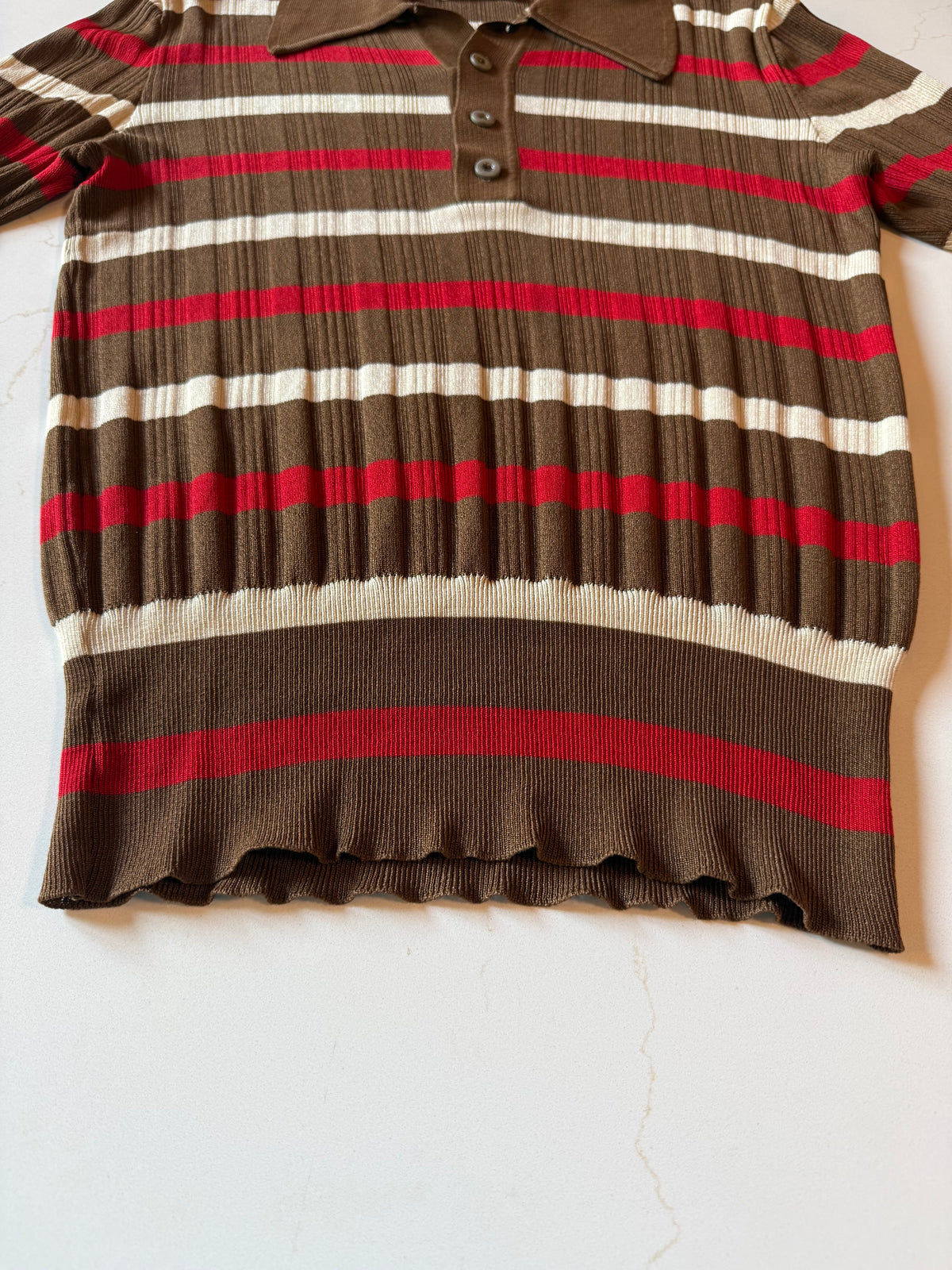XL Vintage 60s Striped Short Sleeve Polo shirt