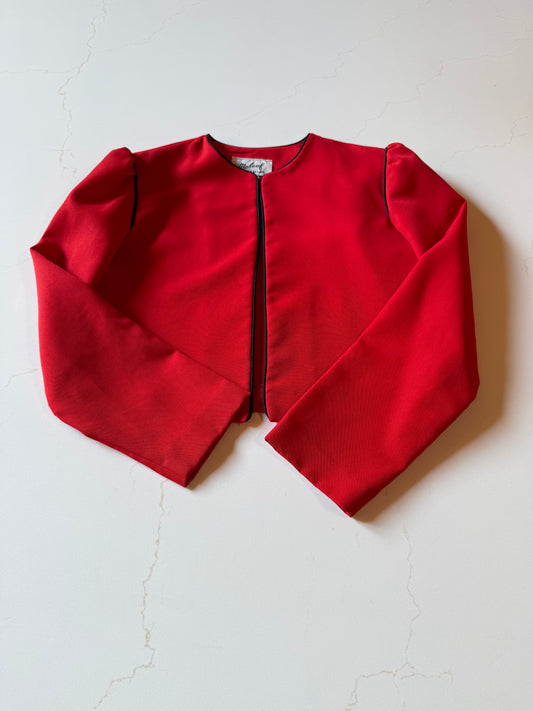 Vintage S Women's Red Bolero Jacket from the 90s