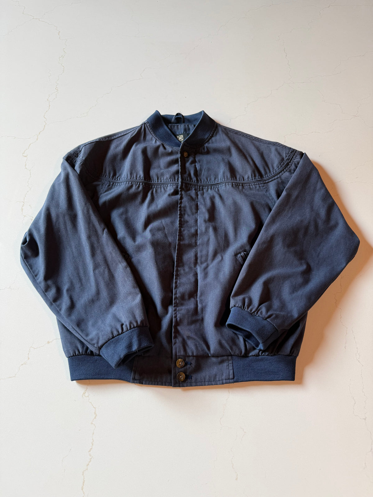 S Vintage 90s Blue Haband Bomber Jacket