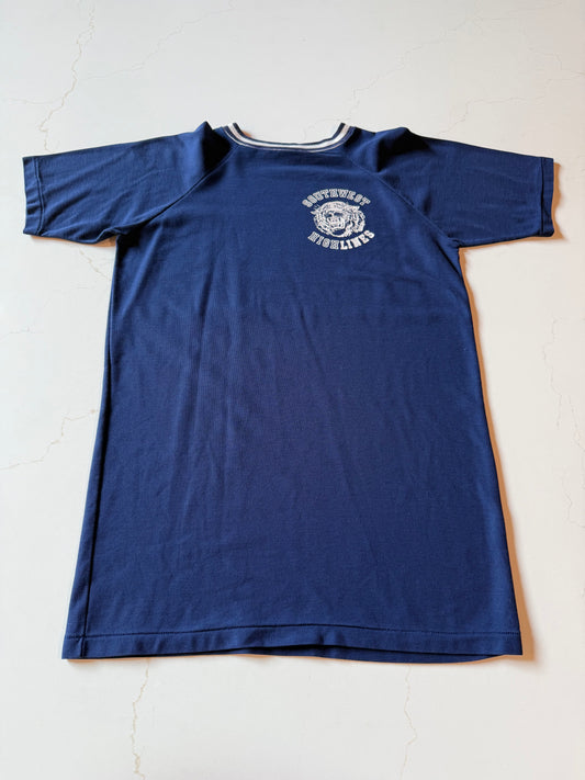 60s M Vintage Navy Southwest Highlines Ringer T-Shirt