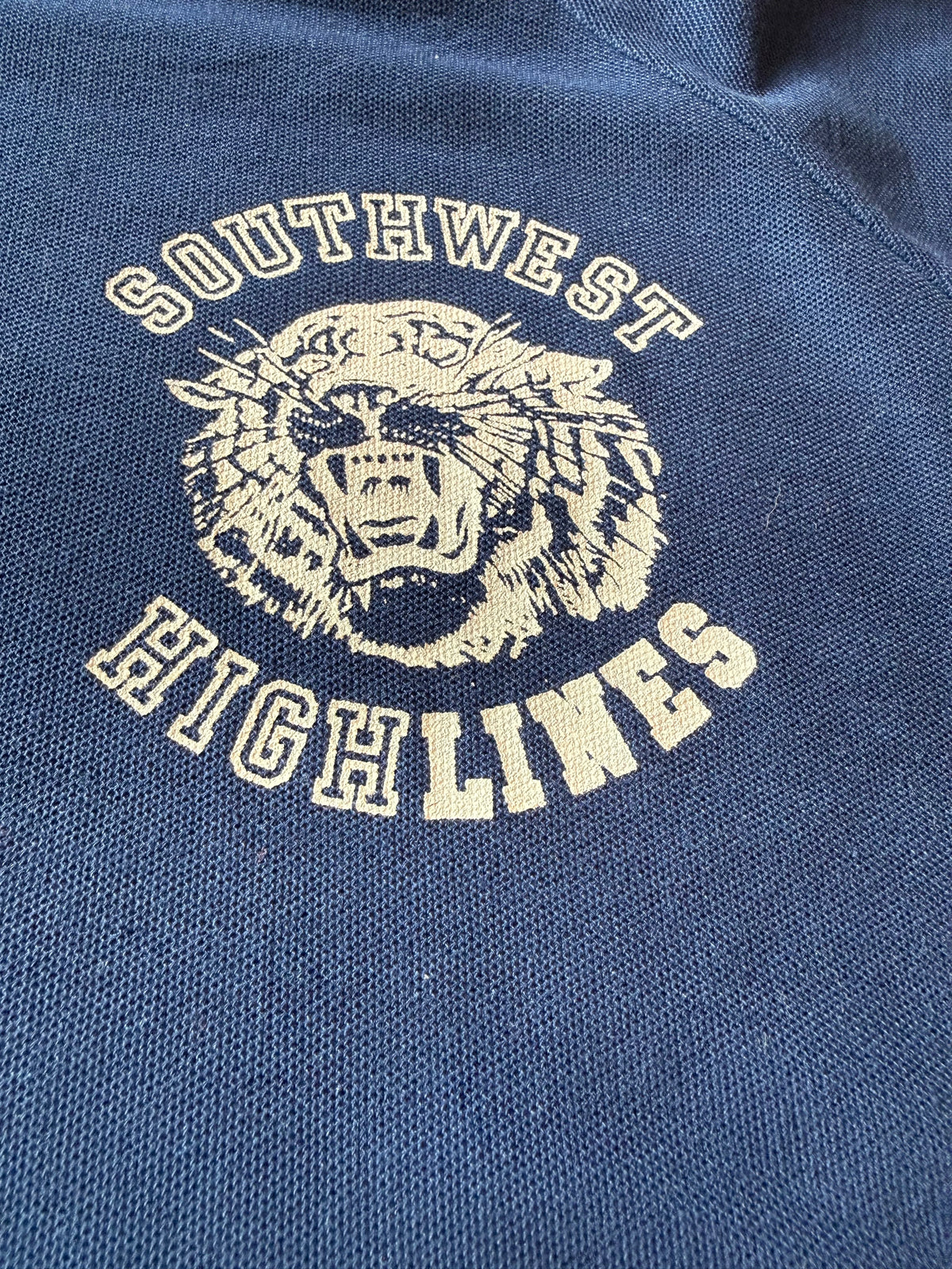 60s M Vintage Navy Southwest Highlines Ringer T-Shirt