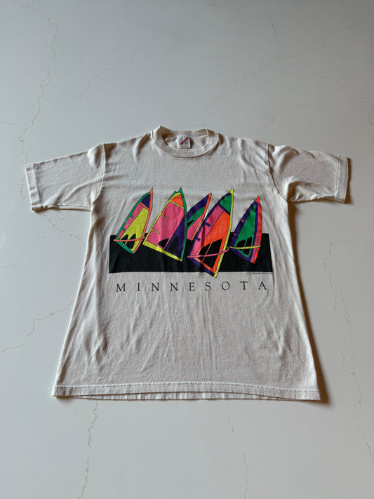 90s M Vintage White Minnesota Sailboat T-Shirt