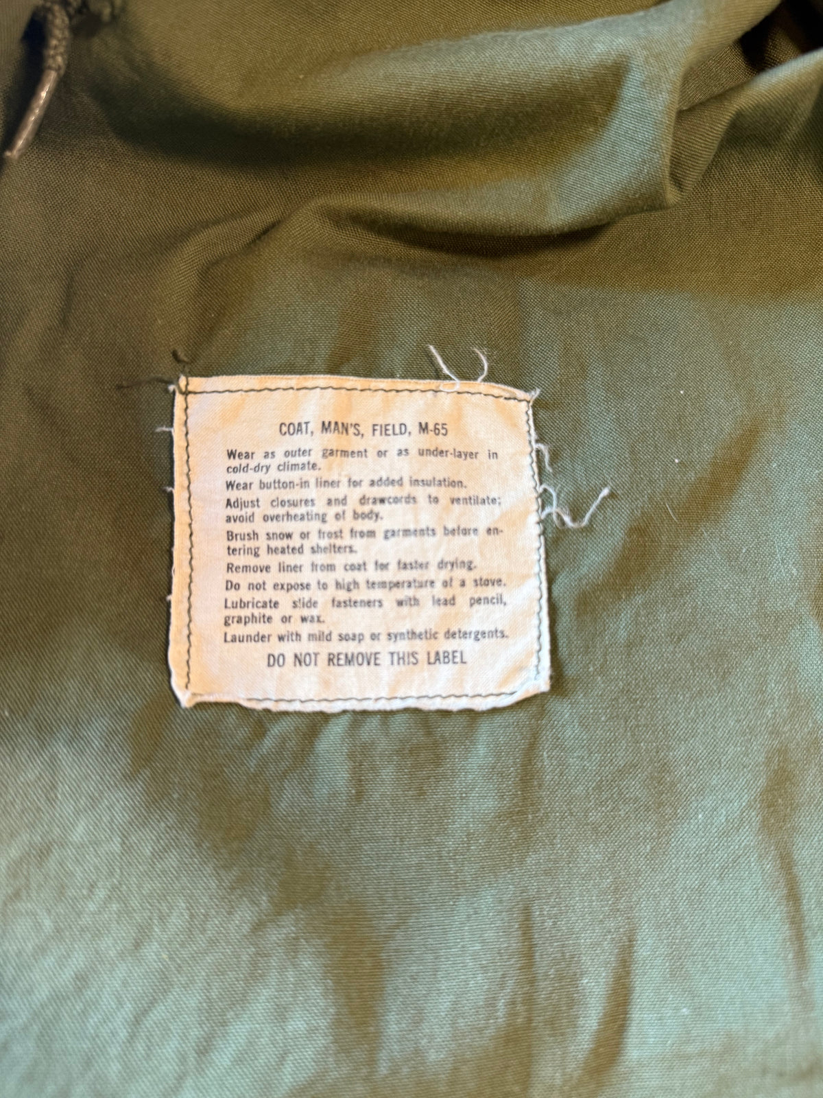 1968 Small/Regular Vietnam U.S. Army M-65 Field Jacket OG-107