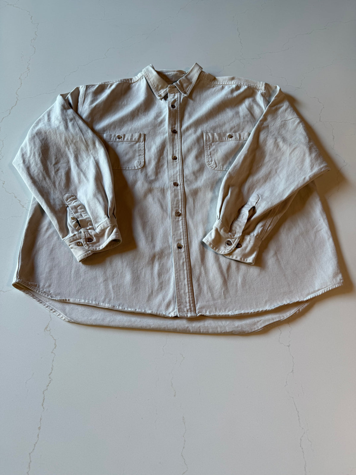Vintage XXL Long Sleeve Canvas Button Up Shirt