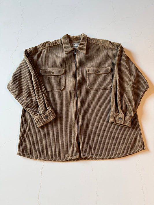Vintage L Tan Corduroy  Long Sleeve Shirt Jacket from the 90s