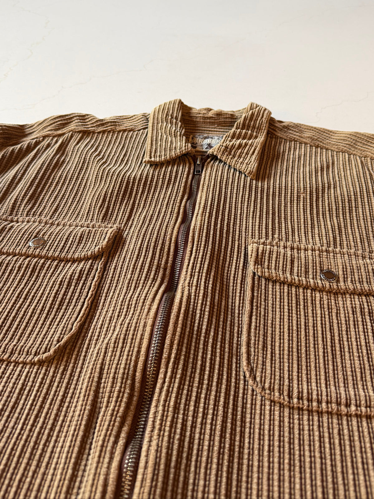 Vintage L Tan Corduroy  Long Sleeve Shirt Jacket from the 90s