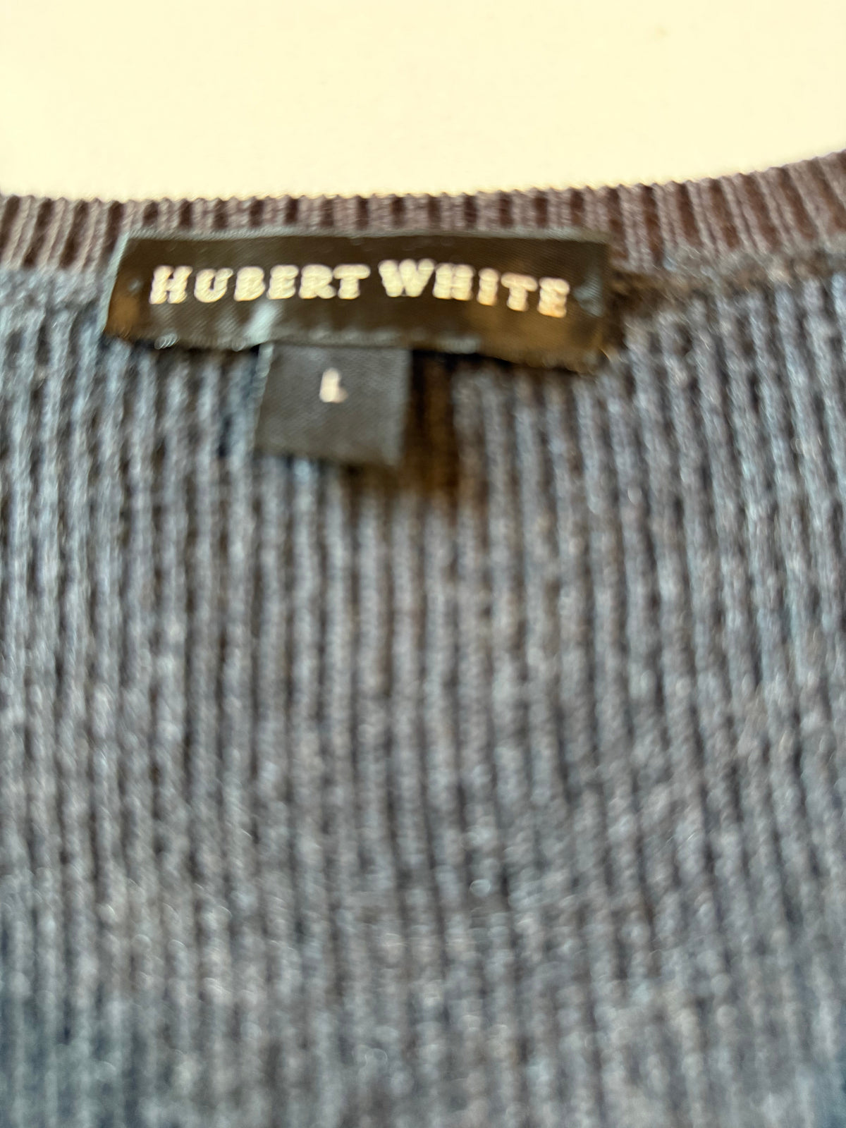 Vintage L Hubert White Sleeveless Merino Wool Vest from the 90s