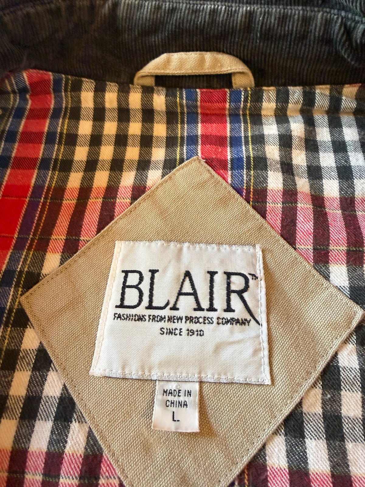 Vintage L Tan Barn Coat  Navy Canvas Work Jacket from the 90s